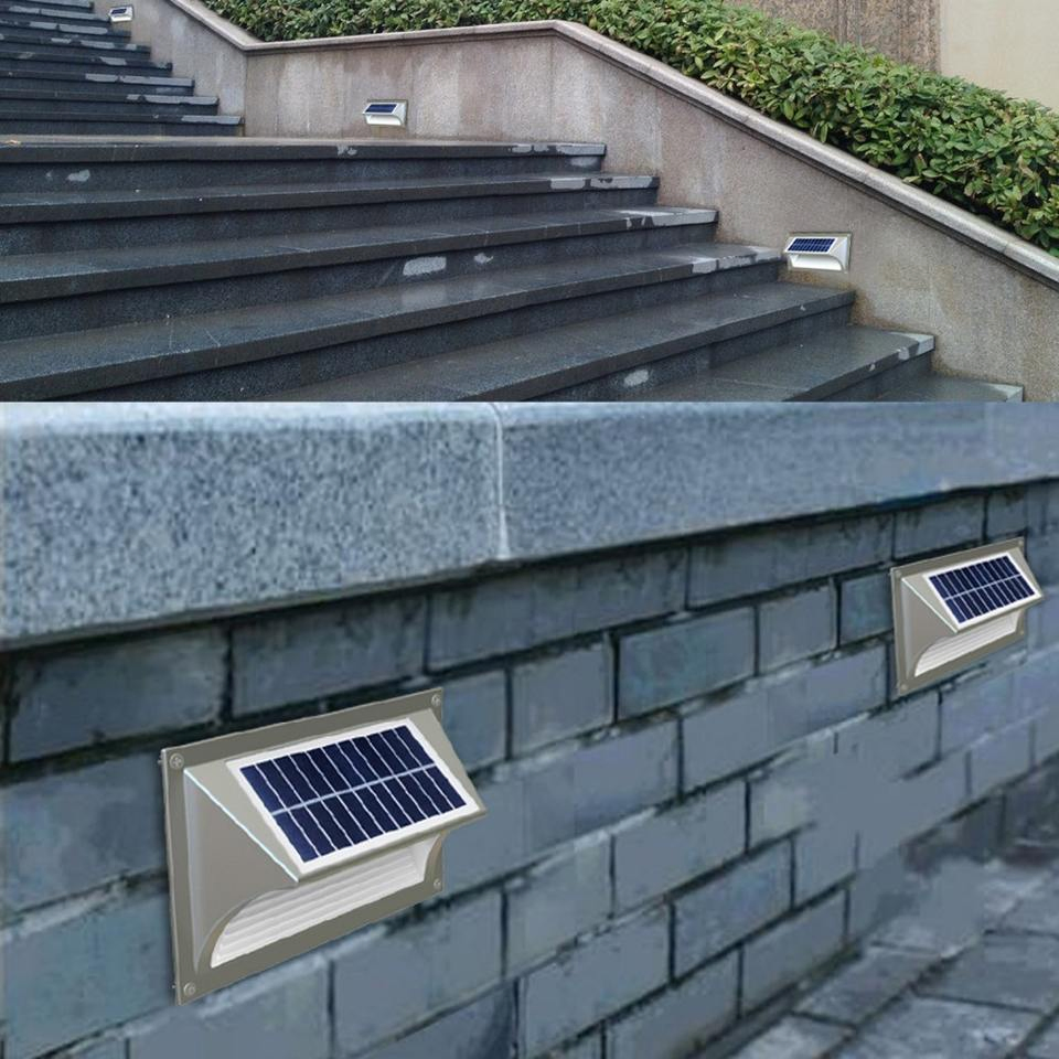 2023new Aluminum Waterproof LED Solar Step Light Wall Lamp