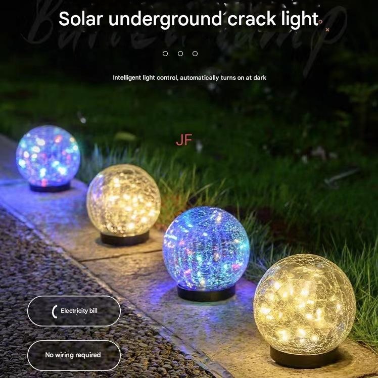 Solar Spherical Underground Lamps, Colorful Wall Lamps, LED Floor Ambient Lamps Are Suitable for Park Courtyard Landscape Lighting