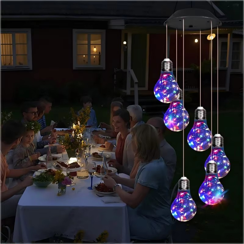 Elegant Solar Garden Light with Copper Wire Wind Chime