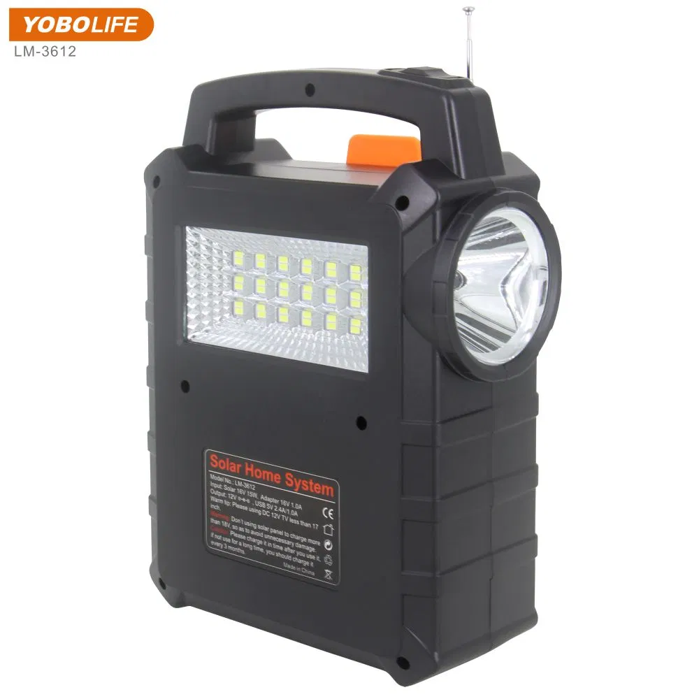 portable Solar Lighting Music System with MP3 Player FM Radio and Mobile Phone Charging