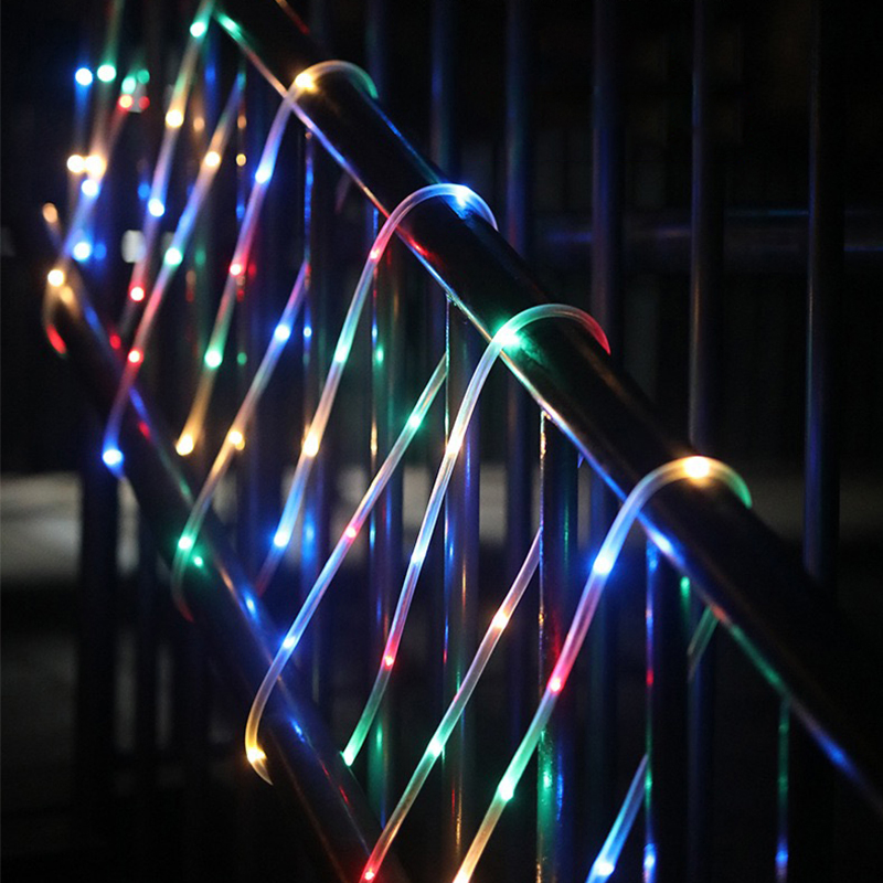 Garden Fence Landscape 7m 50LED Solar Power Garden Light String Outdoor Rope Tube LED String Fairy Light