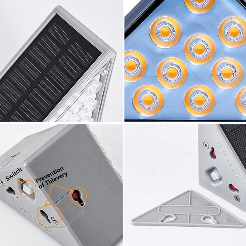 Factory LED Outdoor Light Step Lamp Lens Design Super Bright Waterproof Anti Theft Stair Solar Decor Light Solar Step Light