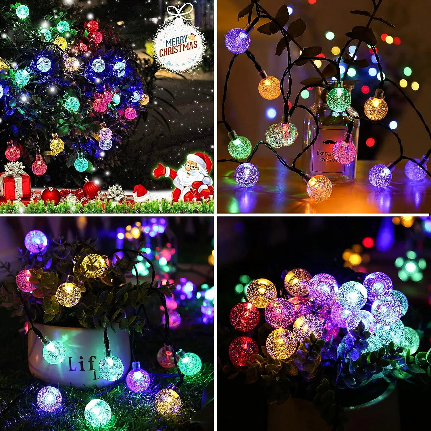 New Festival Lighting LED Solar Fairy Ball Outdoor String Lights