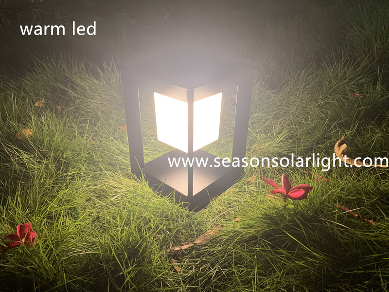 High Power LED Lighting Fence Post LED Garden Outdoor Solar Fence Light with Warm+White LED Lights