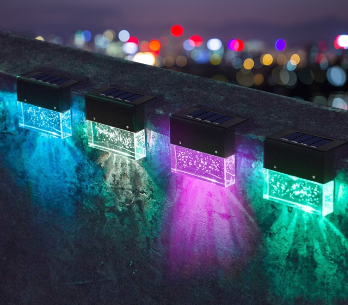 Solar Acrylic Bubbles Stair Fence Deck Step Light