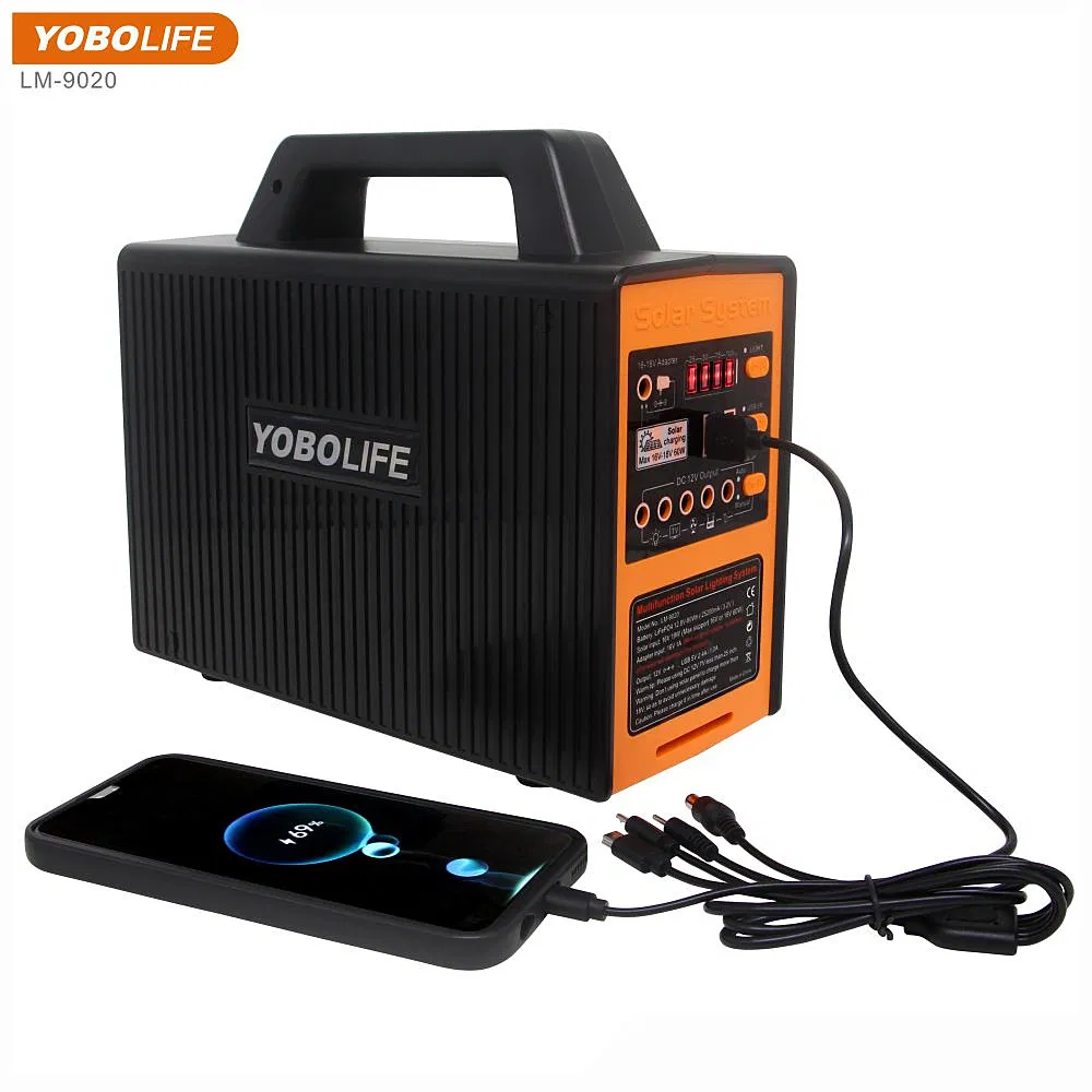 Yobolife High Performance Portable Home Energy Solar Power Lighting Systems with DC LED Bulbs