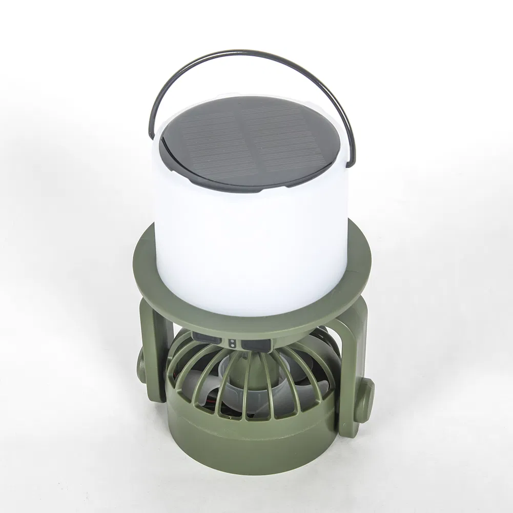 Yichen Solar Rechargeable Multifunctional LED Camping Light with Rotating Fan