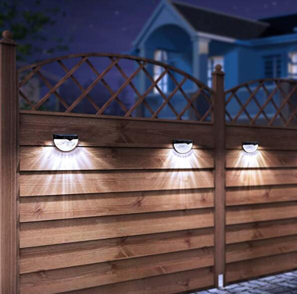 6 LED Solar Fence Light ABS 3 Models Garden Plug Wall Light