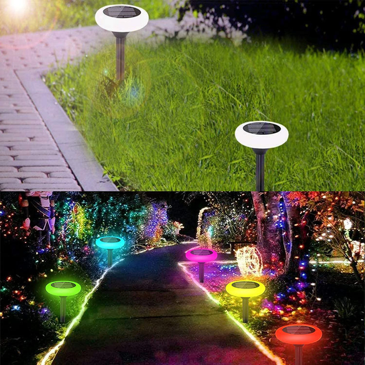 Landscape Fence Garden Desk Ground IP65 Waterproof 8-Color Lamp Solar Lawn Garden Outdoor Solar LED Light