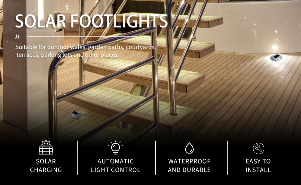 Solar Powered Marine Navigation Light 2W/4W LED Deck Lighting Waterproof Aluminum Plastic for Boat Yacht Outdoor