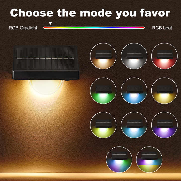 Solar Step Lights Outdoor Multi-Color Changing Garden Stair Lights for Patio Yard Pathway Waterproof LED Landscape Lighting