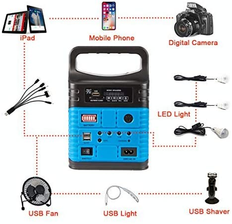 Portable Solar Kit Solar Home Lighting System with Radio FM Bluetooth Speaker