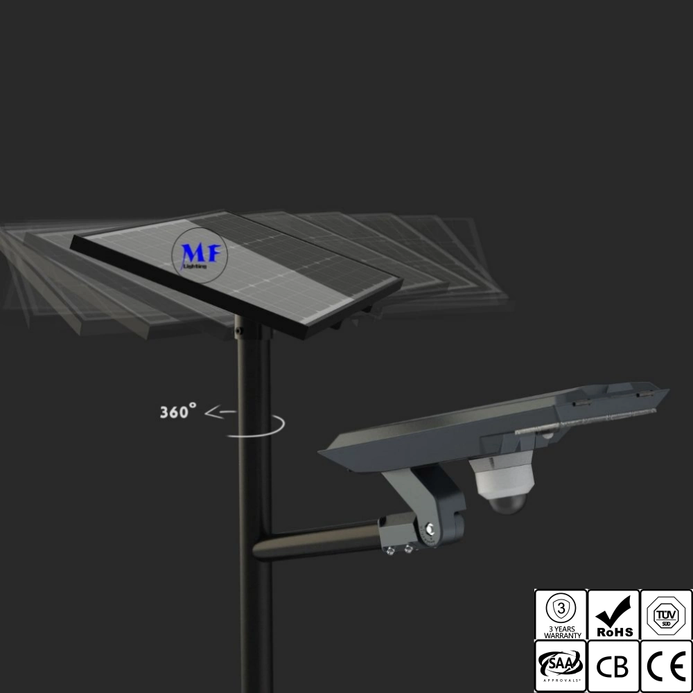 IP66 Waterproof Security 20-120W LED Solar Street Light with Motion Sensor Camera for Service Petrol Gas Station Highway Rest Area Village Countryside Road