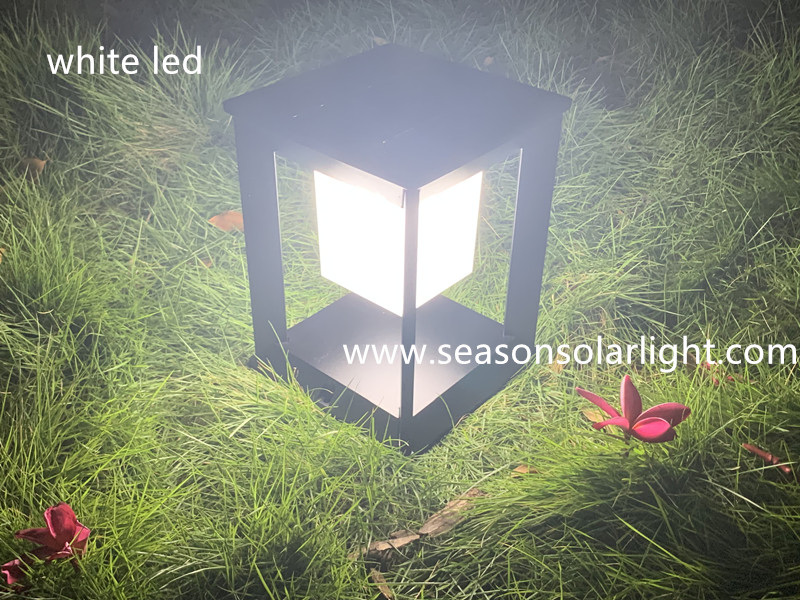 High Power LED Lighting Fence Post LED Garden Outdoor Solar Fence Light with Warm+White LED Lights