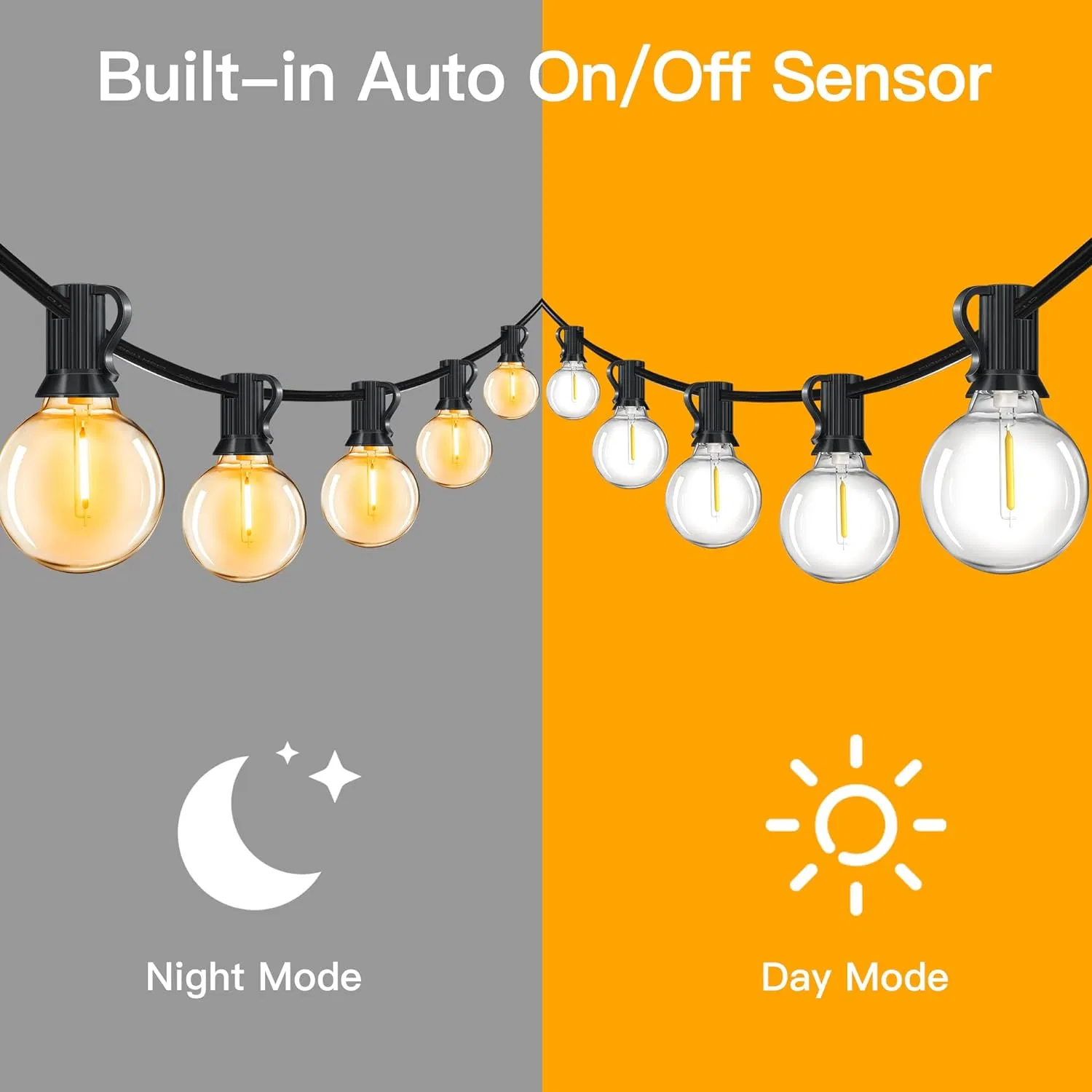 Halolite G40 Spherical Light String Warm White Outdoor Solar Light String