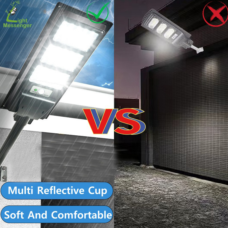 Light Messenger Waterproof IP65 Integrated Lamparas Lamp Super Bright LED Power Security Road Solares Panel Outdoor All in One Solar Street Light