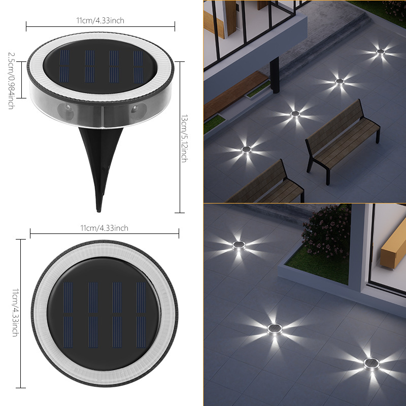 6LED Outdoor Courtyard Solar Underground Light Layout Lawn Stairs Garden Stepping Lamp