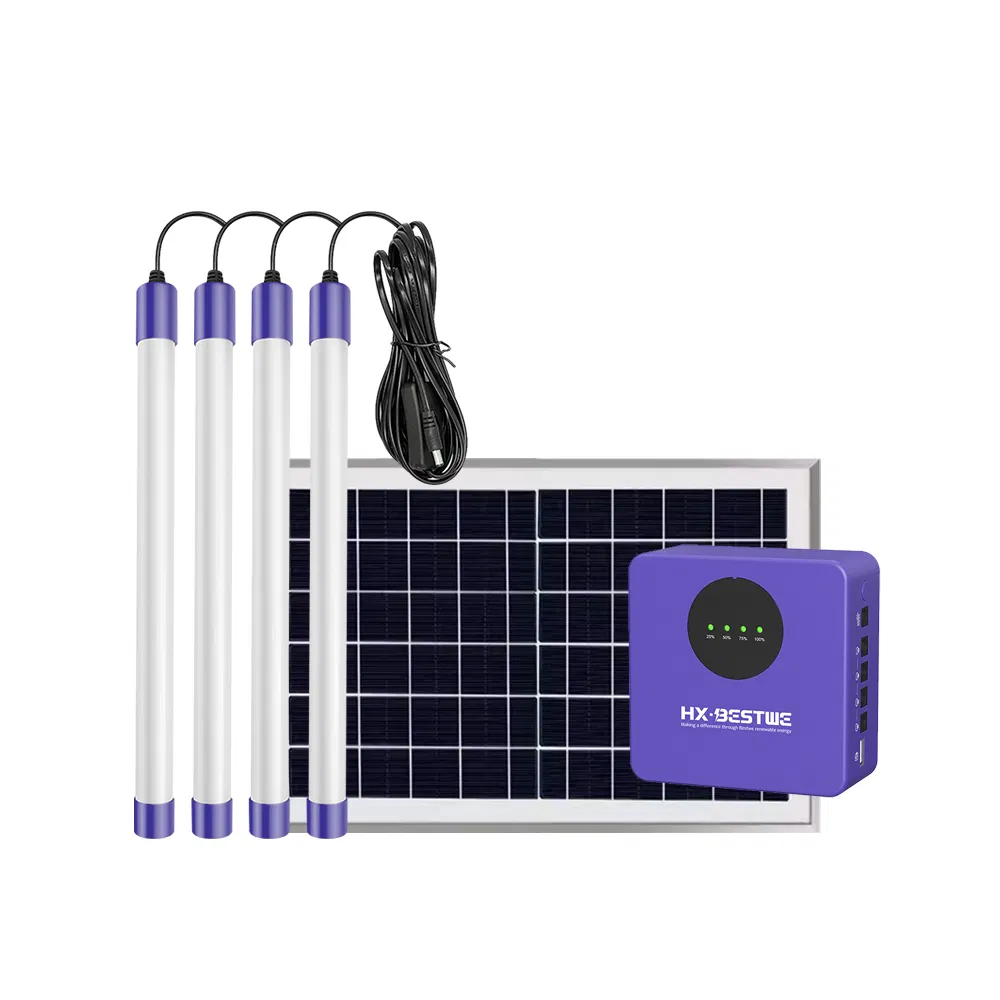 10W Mini Solar Panel Light DC Power Station Lighting Generator Home Portable Solar Power Energy System with Tube Light