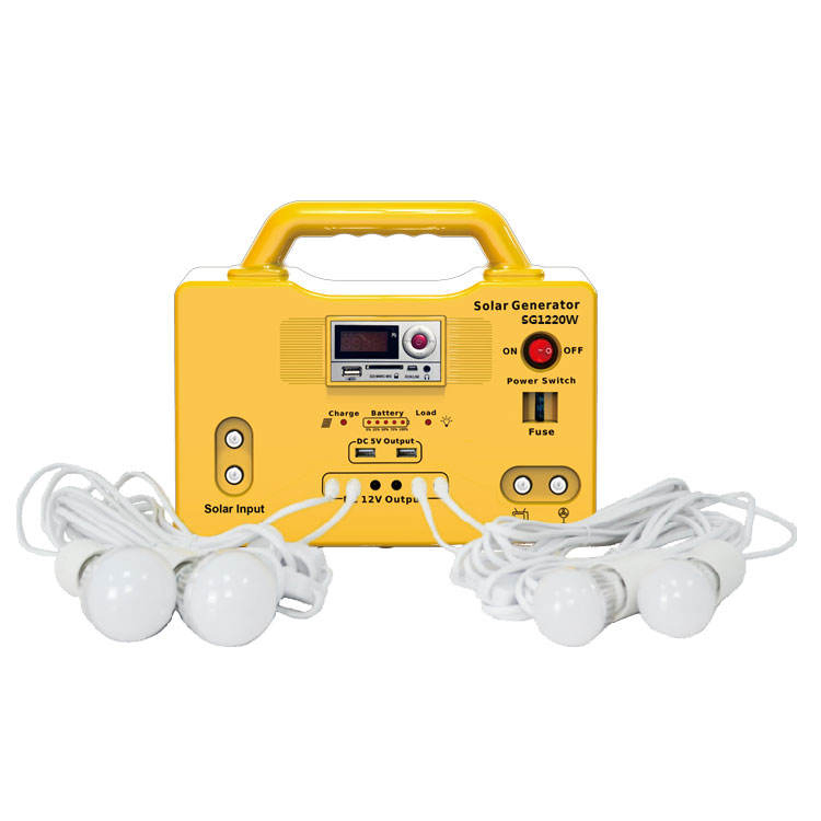 Portable Solar Camping Light with FM Radio LED 5V 12V Output