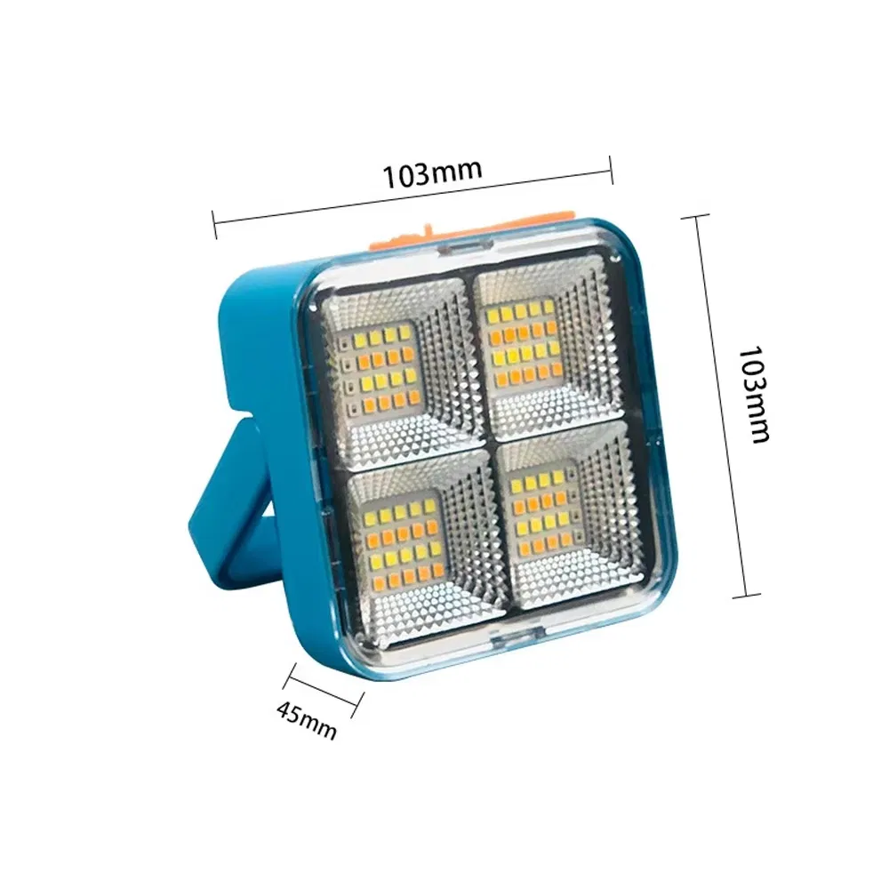 Hot Sale Black Portable Solar LED Floodlight Emergency Lighting Camping Night Market Floor Stall Portable Outdoor Floodlight