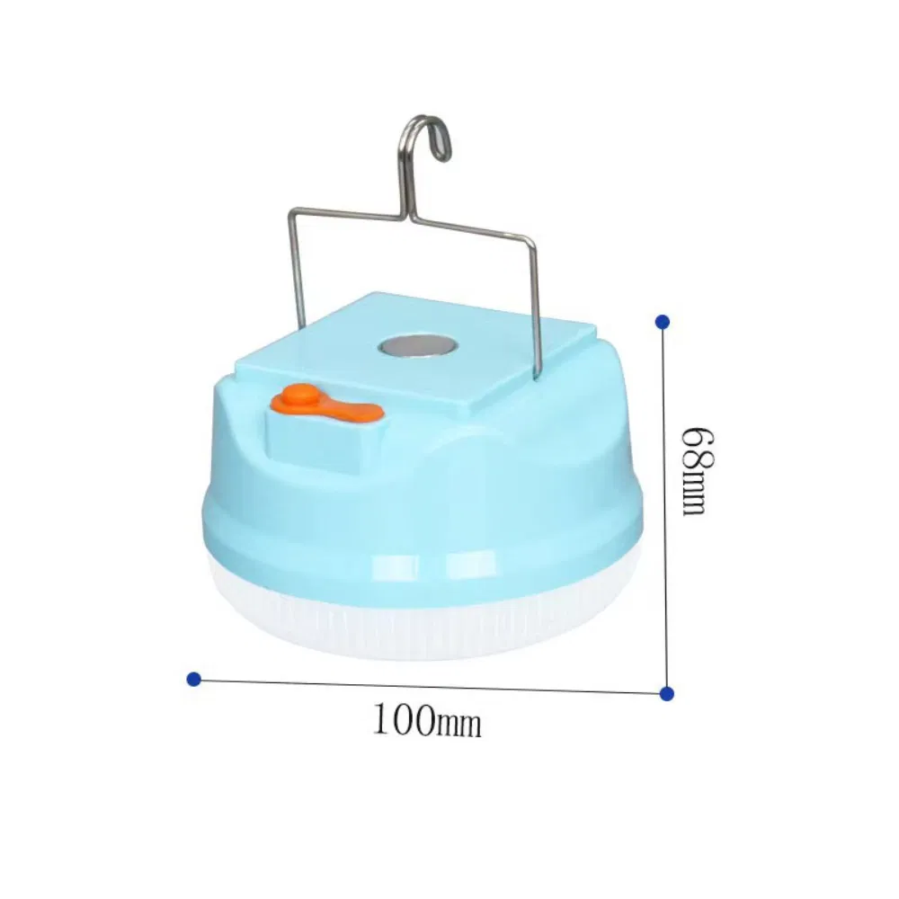 LED Solar Camping Rechargeable Light Night Market Lighting Hight Brightness Hanging Portable Lamp with Large Battery