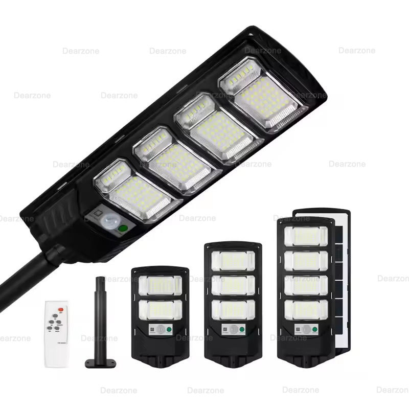Solar Street Lamps, Commercial Parking Lot Lights, Waterproof Solar Safety Floodlights, with Motion Sensors and Remote Control, Suitable for Courtyards