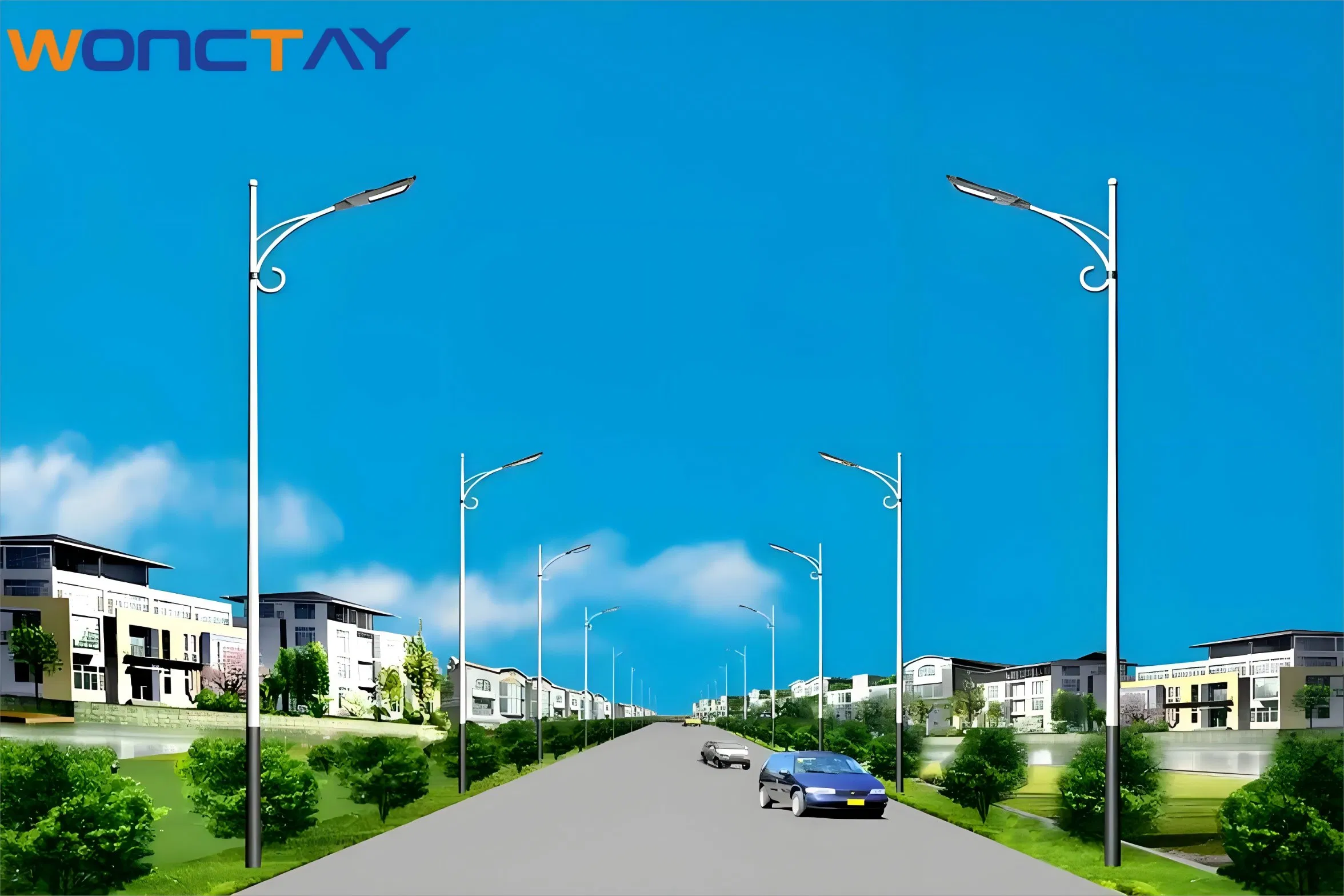 Wonctay Outdoor Lamp Garden Lighting LED Source 3-12m Garden Solar Post Light Solar Lamp Post