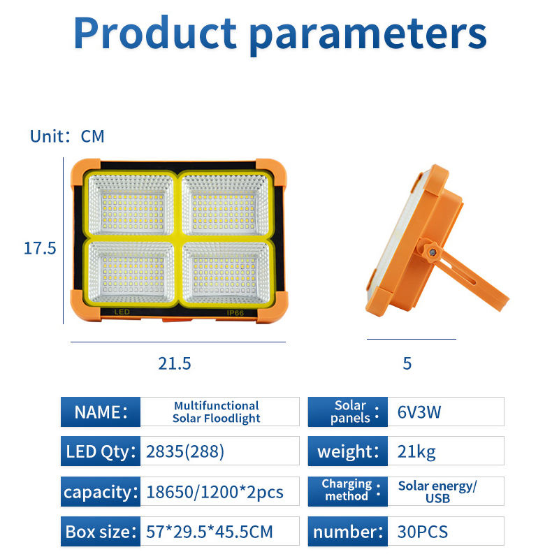 Rechargeable IP65 Waterproof Solar Camping LED Lights with Type-C Charging Port