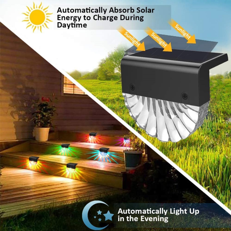 New Product Wireless Solar Step RGB Light IP65 Waterproof Solar Wall Stair Lights