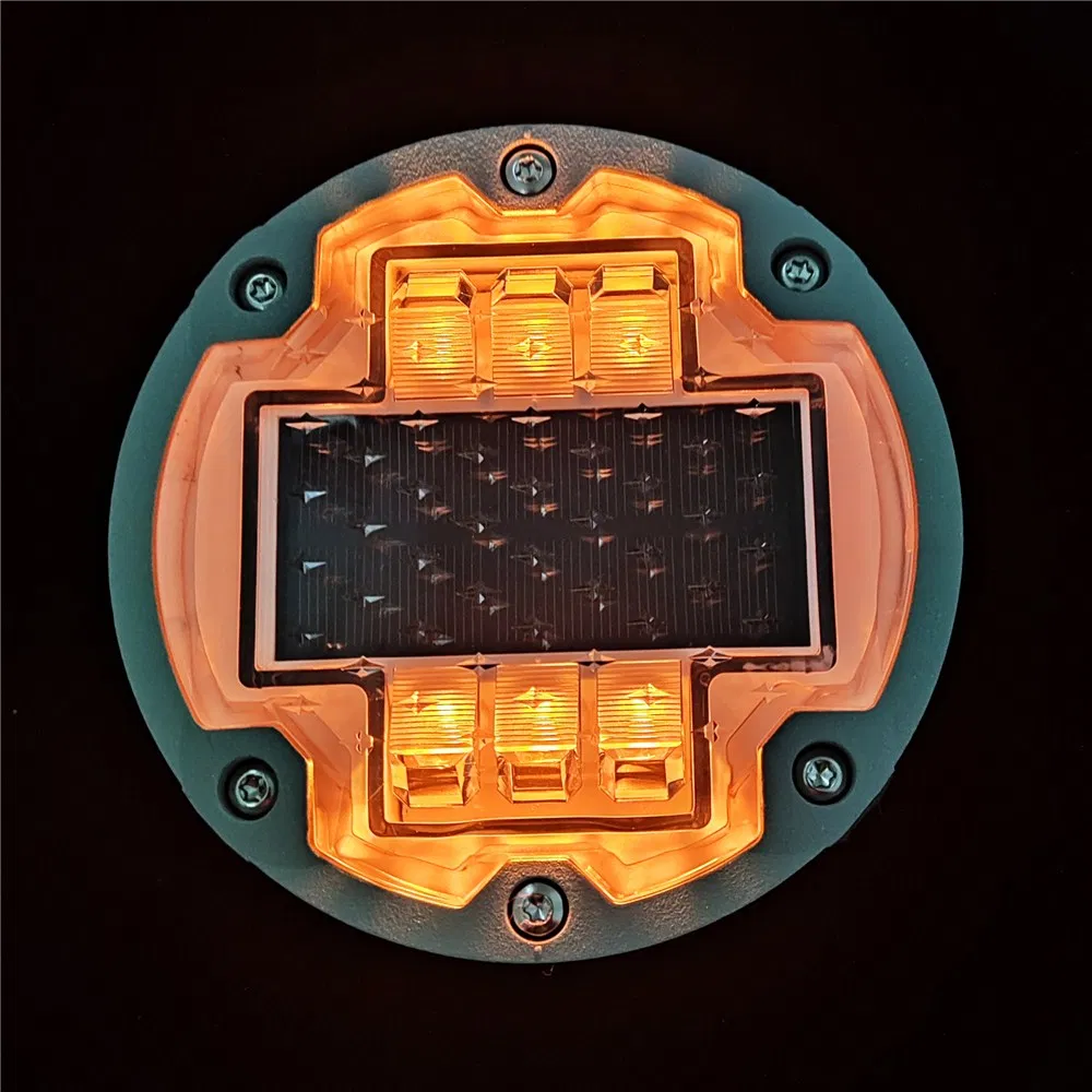 Aluminum Round Embedded LED Cat Eye Light Reflector Highway Flashing Underground Pavement Marker Solar Powered Road Stud for Philippine Market