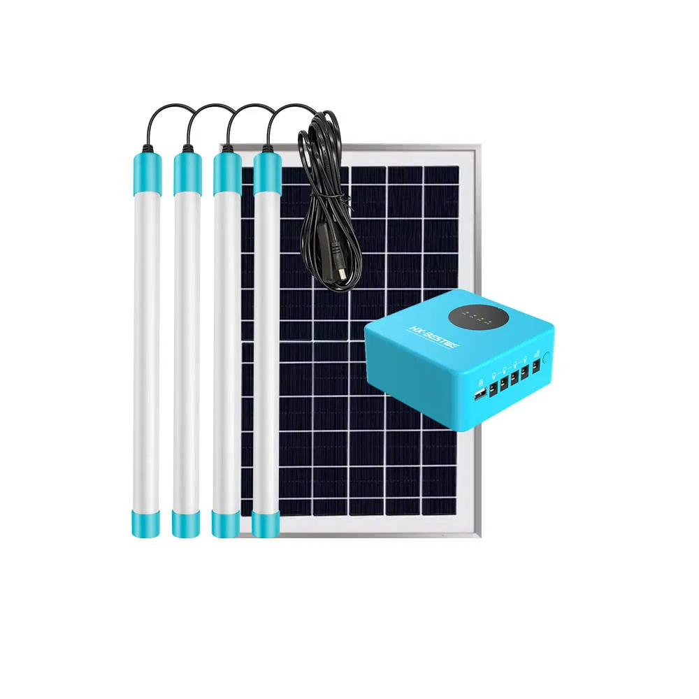 10W Mini Solar Panel Light DC Power Station Lighting Generator Home Portable Solar Power Energy System with Tube Light