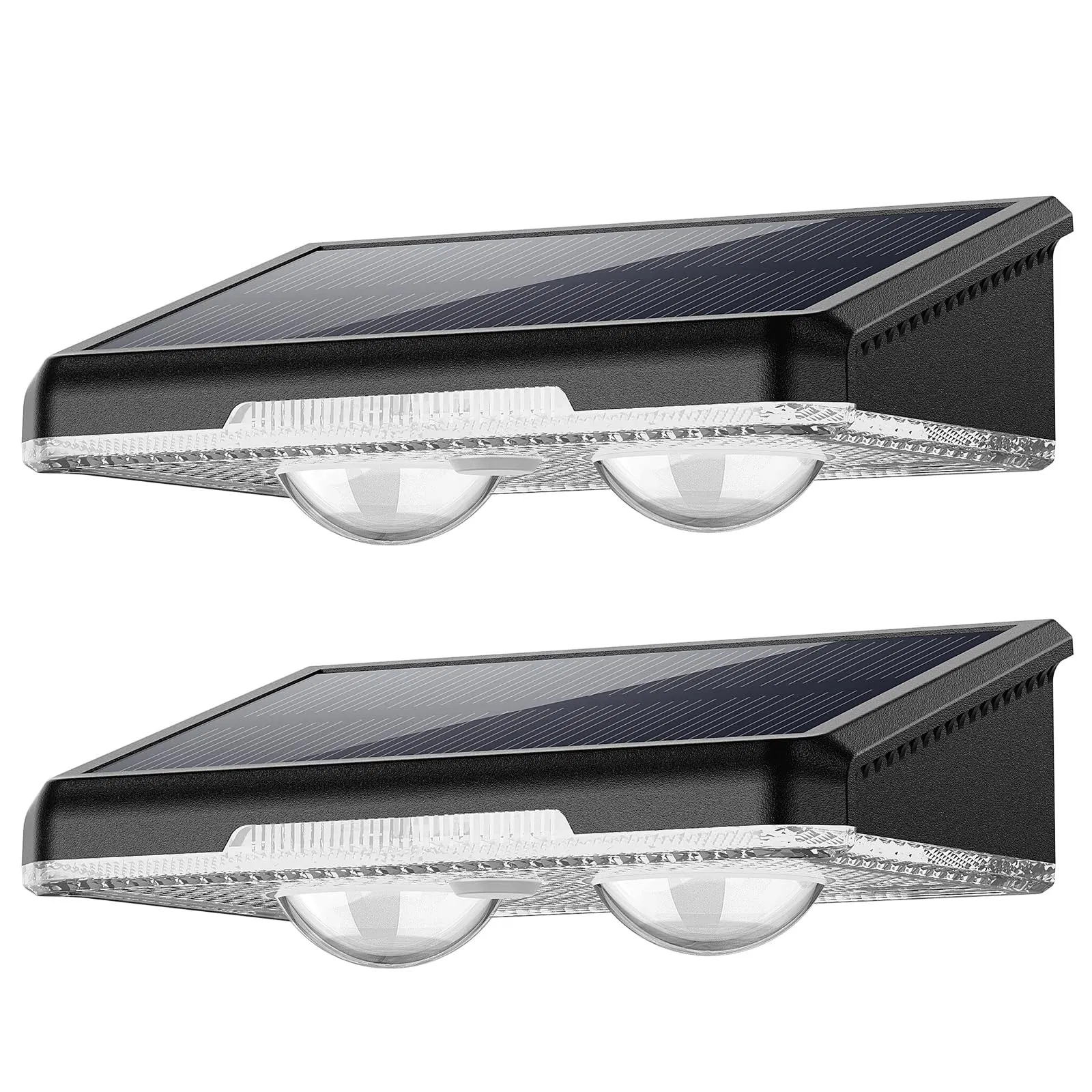 Solar Fence Lights Outdoor 2-Pack – 3000K/4000K/6000K, 3 Lighting Modes, IP65 Waterproof for Patio, Deck, and Pool