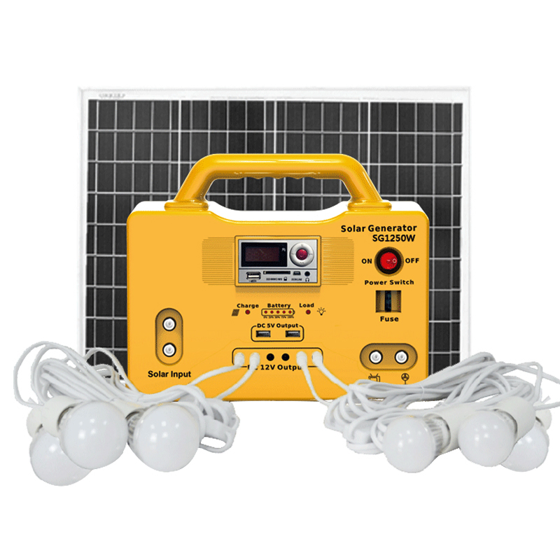 Outdoor 3 In1 LED Lighting Portable Home Mini Solar Power System with MP3 FM Radio