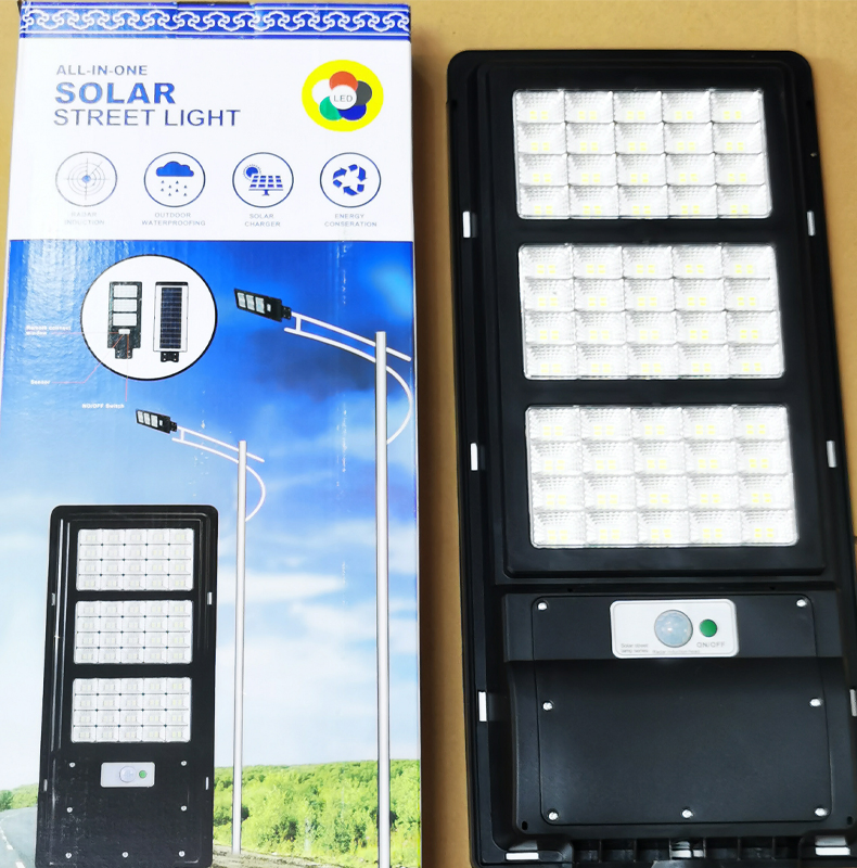 Light Messenger Waterproof IP65 Integrated Lamparas Lamp Super Bright LED Power Security Road Solares Panel Outdoor All in One Solar Street Light