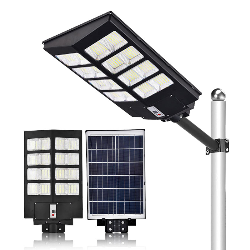 Solar Street Lamps, Commercial Parking Lot Lights, Waterproof Solar Safety Floodlights, with Motion Sensors and Remote Control, Suitable for Courtyards