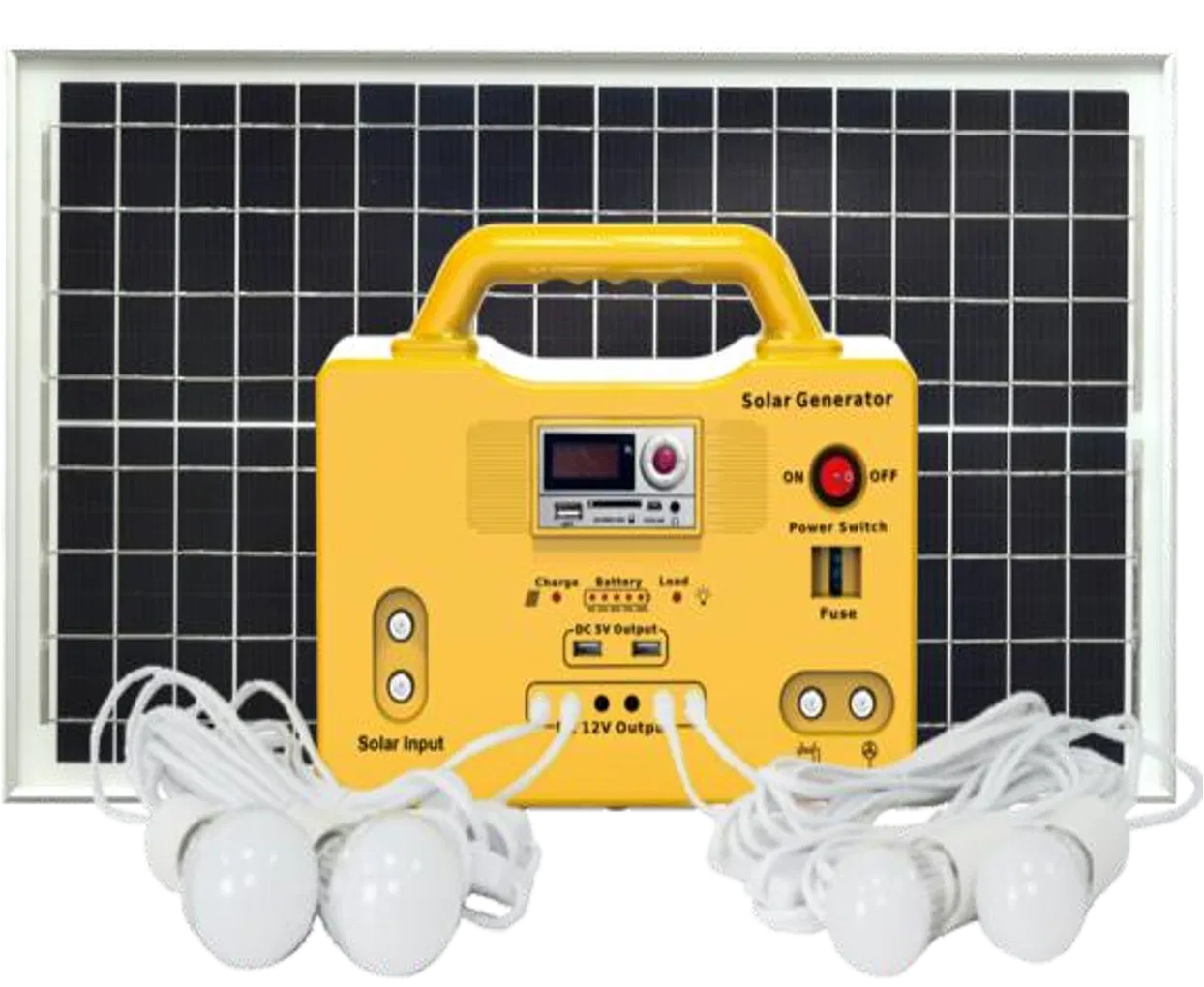 Efficient Solar Kit for Home Lighting with USB Output Included