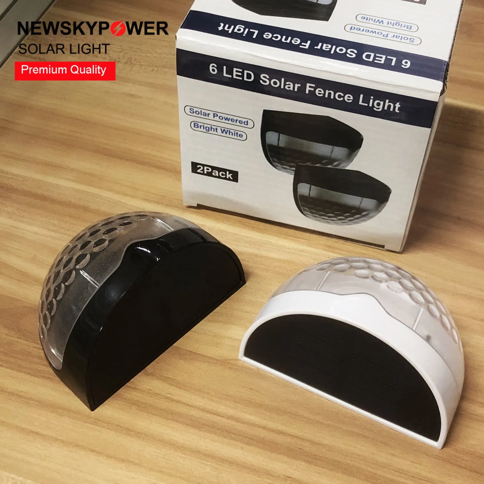 6 LED Solar Fence Light ABS 3 Models Garden Plug Wall Light