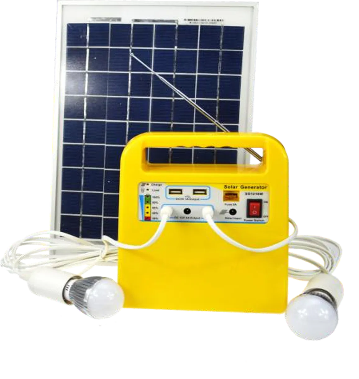 Efficient Solar Kit for Home Lighting with USB Output Included