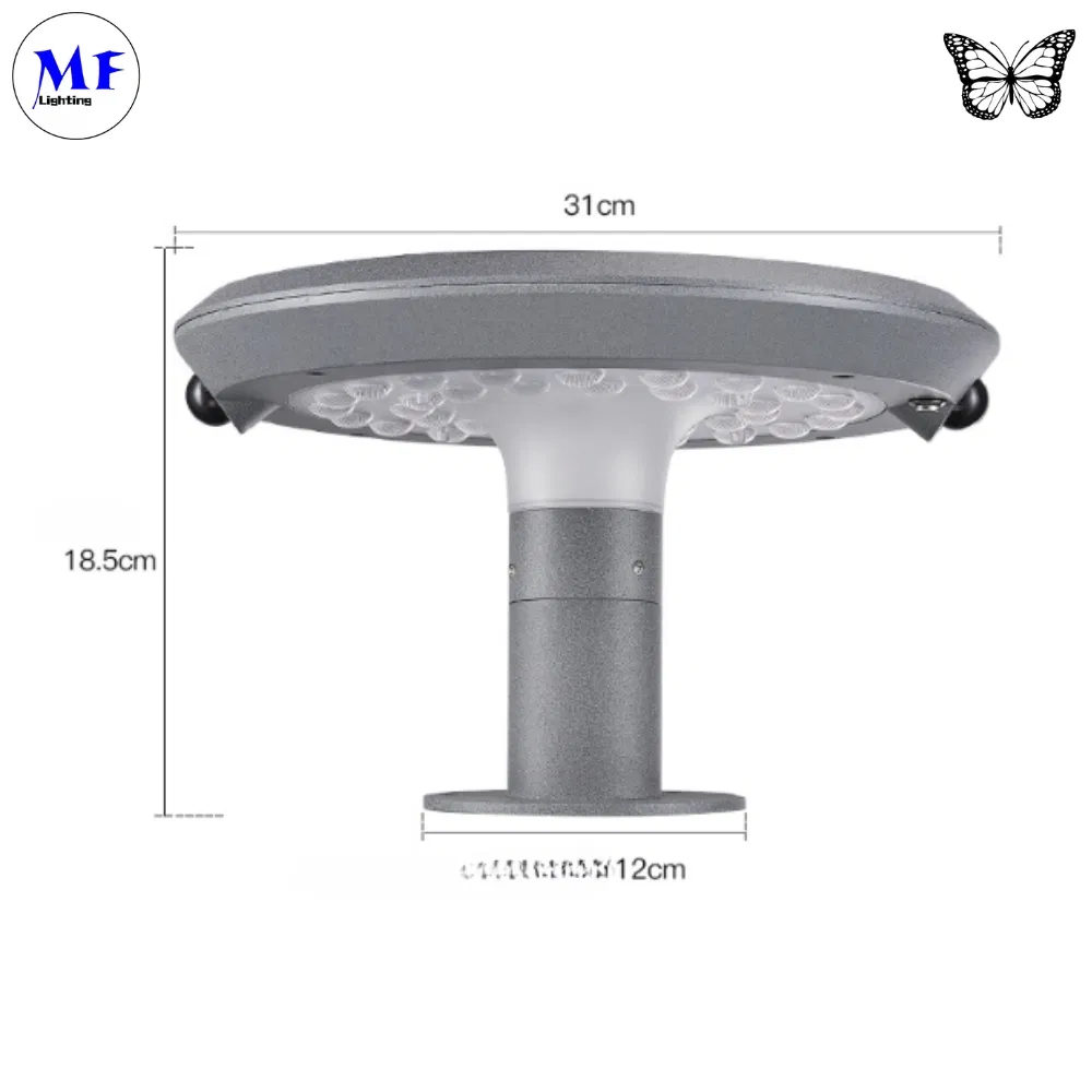 Factory Price 6.5W 2 Years Warranty IP66 Waterproof Aluminum Grey Color 2900-3200K Solar Outdoor Wall Street Light for Garden
