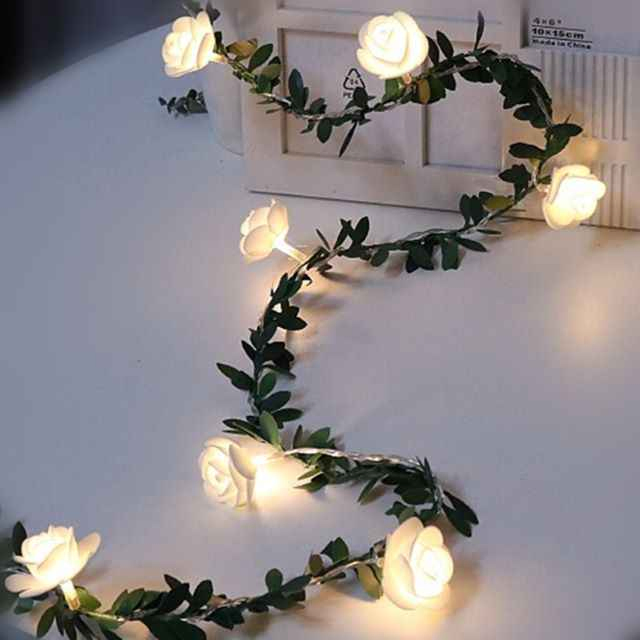 LED Simulation Rose Light String Solar Indoor and Outdoor Decoration Birthday Christmas Atmosphere Lamp