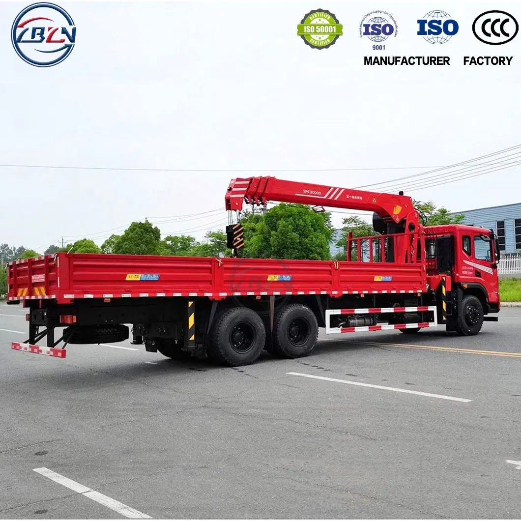 Dongfeng 6X4 12 Ton Heavy-Duty Cargo Truck with Crane Hydraulic Stiff Knuckle Boom Crane for Sale
