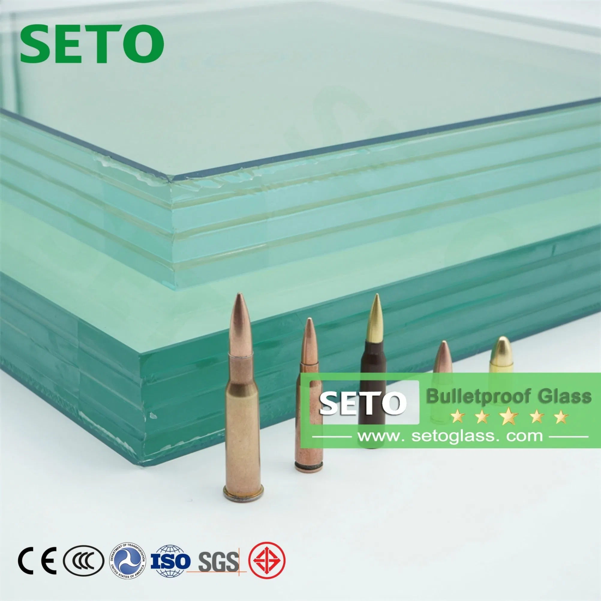 Customizable Shatter-Resistant Bulletproof Glass for Buildings &amp; Security Showcases