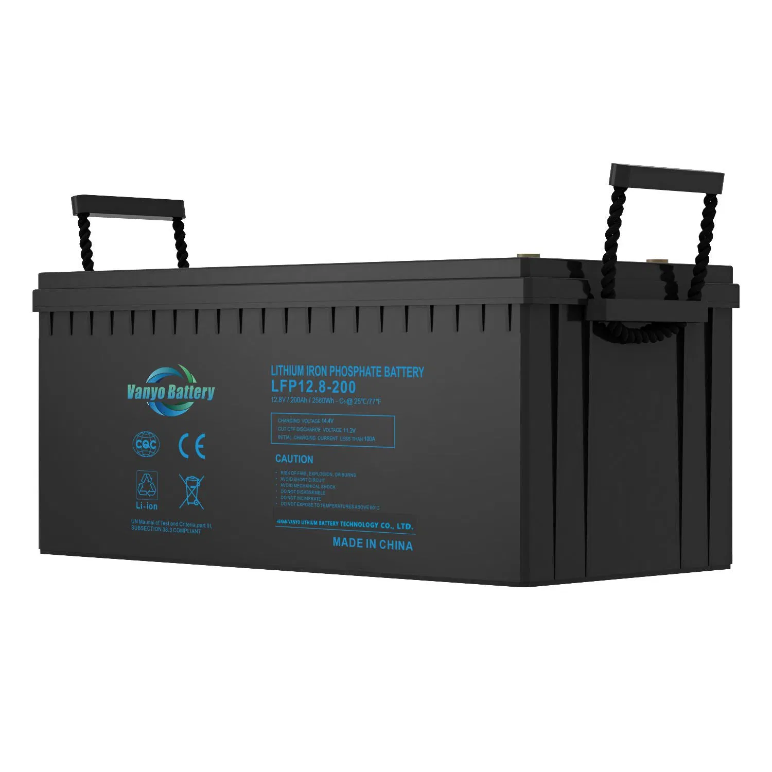Vanyo CE Un38.8 30 Years Factory 12V 24V 50ah 100ah 150ah 200ah LiFePO4 Battery LFP Lithium Battery Pack RV/Golf Cart/Yacht/Marine Solar Energy Storage Battery