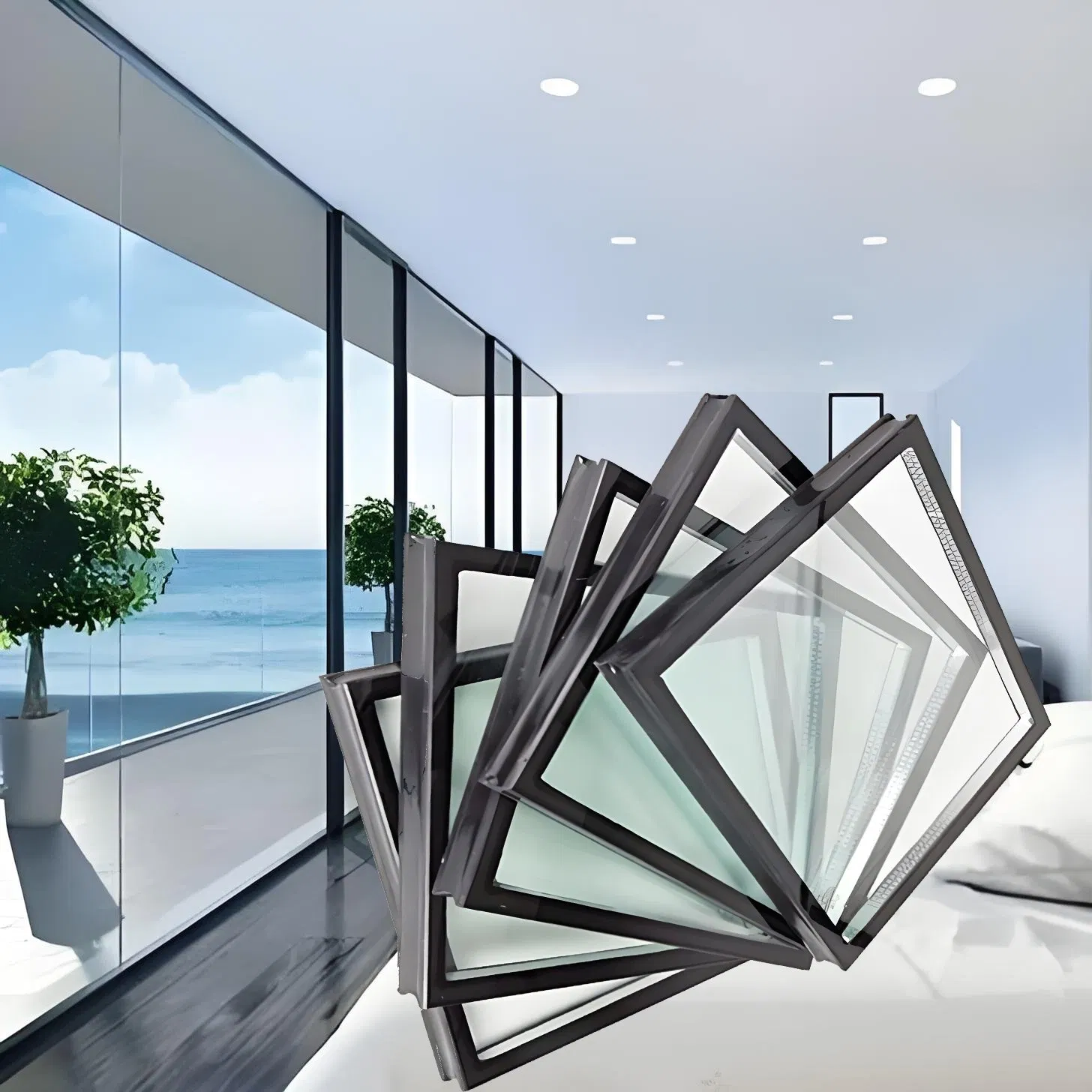 Direct Selling Environmentally Friendly Flat and Curved Solar Control Coated Insulated Glass