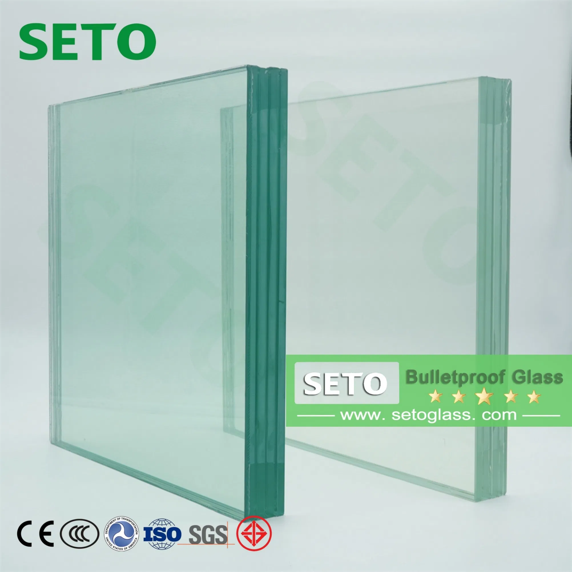 45mm Tempered/Toughened Safety Bulletproof Laminated Glass for Car Window