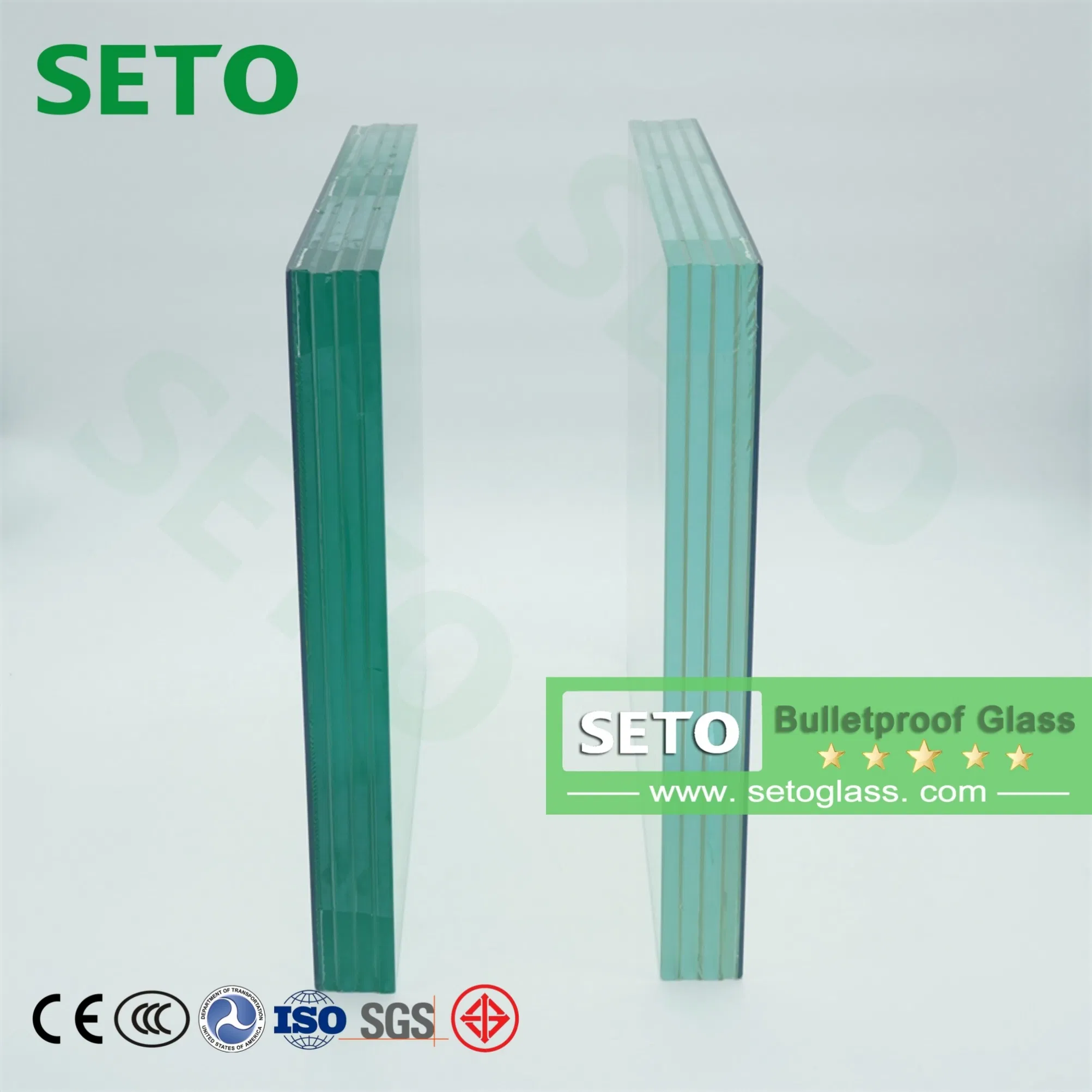 45mm Tempered/Toughened Safety Bulletproof Laminated Glass for Car Window