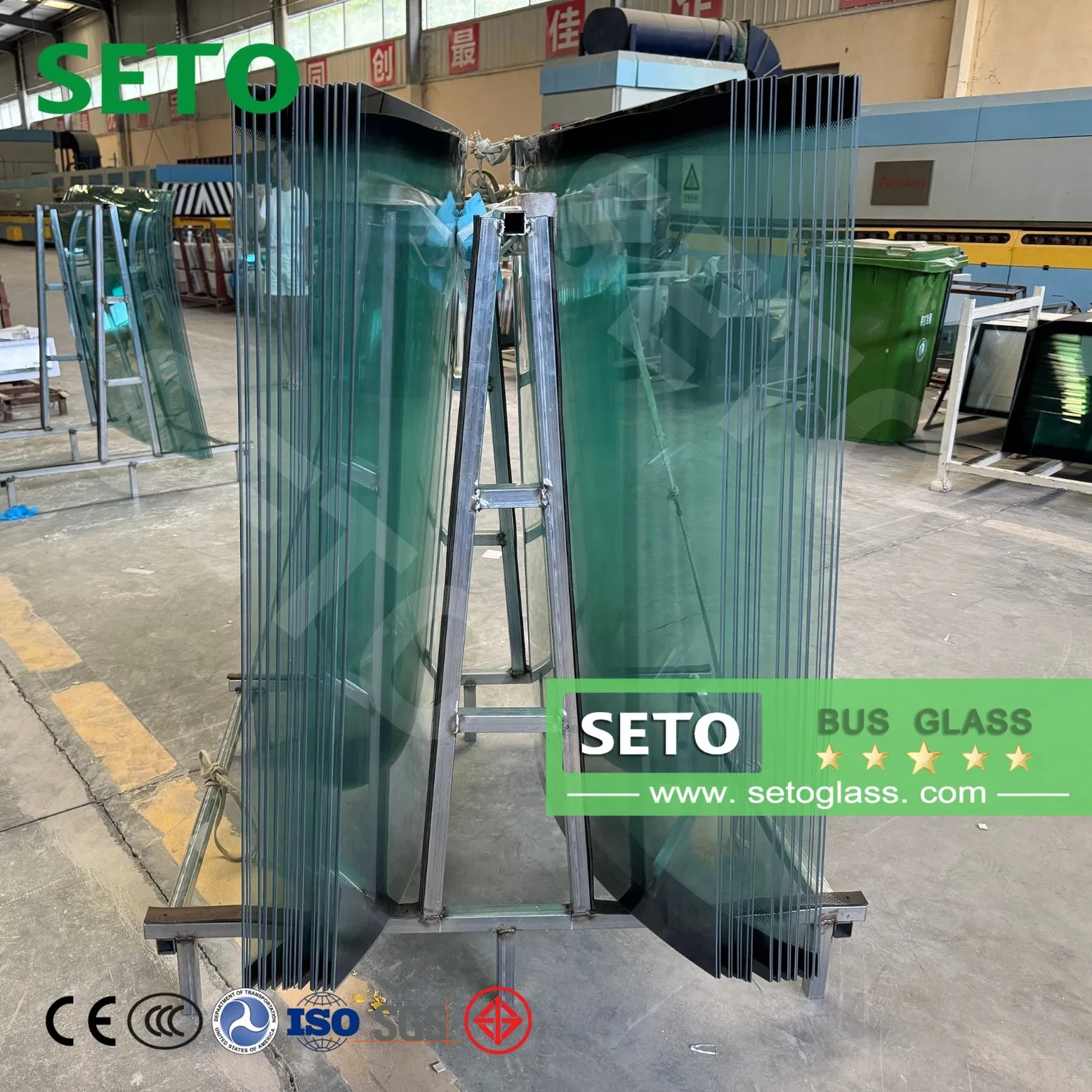 Hot Bent Curved Glass Clear Bending Tempered Glass for Bus Front Windshield