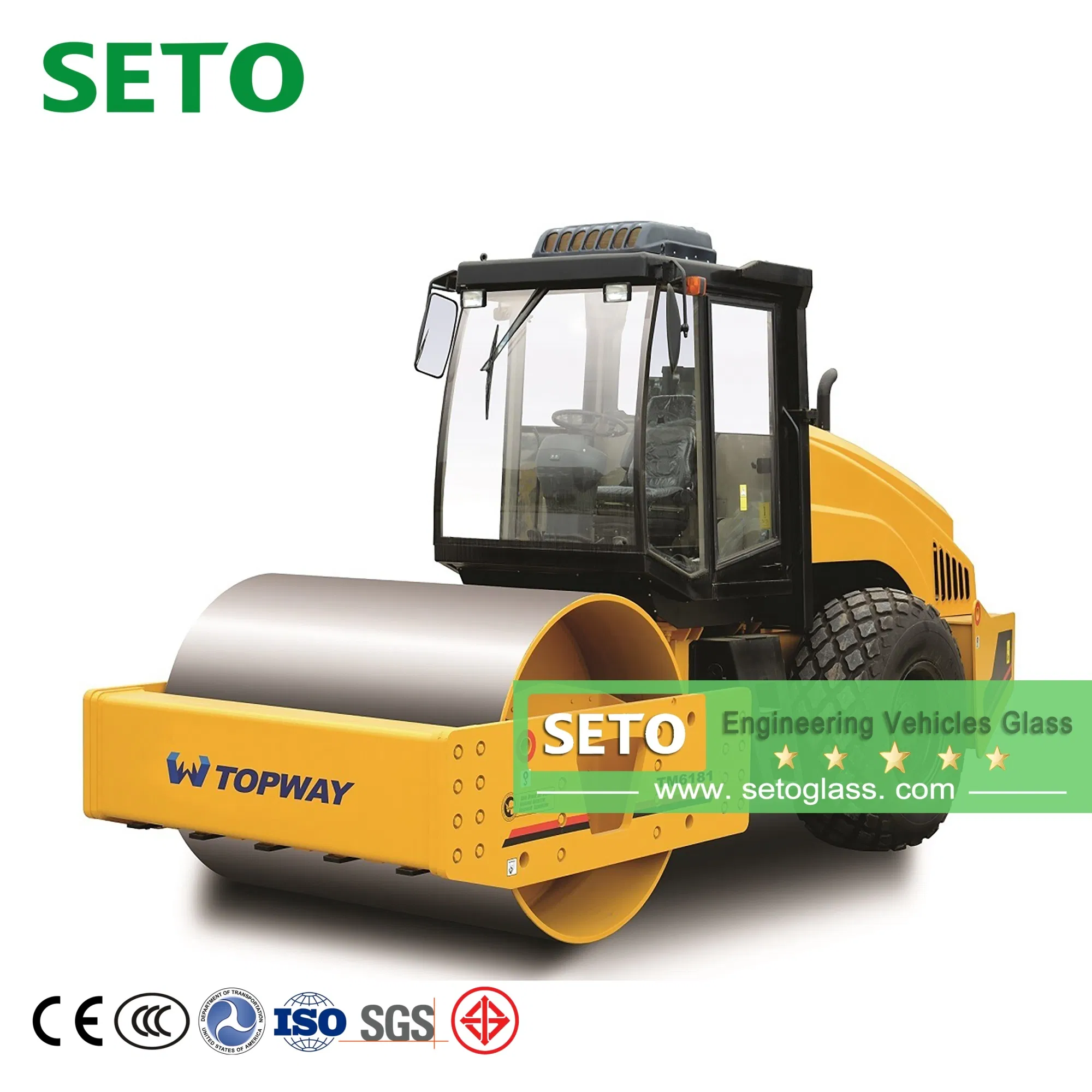 Deep Curved Tempered Toughened Safe Side Glass for Tractor Cab