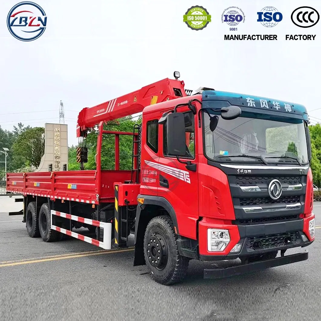 Dongfeng 6X4 12 Ton Heavy-Duty Cargo Truck with Crane Hydraulic Stiff Knuckle Boom Crane for Sale