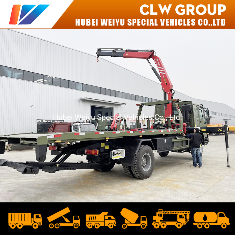 HOWO 4X4 off-Load Heavy Duty Truck with Crane 8t 8tonns Cargo Truck Mounted Folding Arm Crane for Construction Using Machine